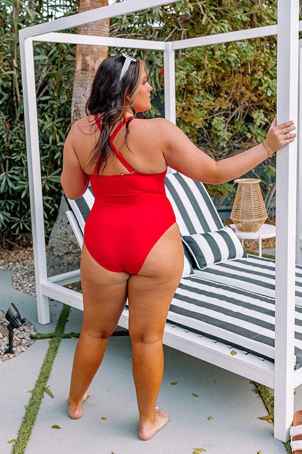 Beach Tower One Piece Swimsuit in Red Curves Product Image