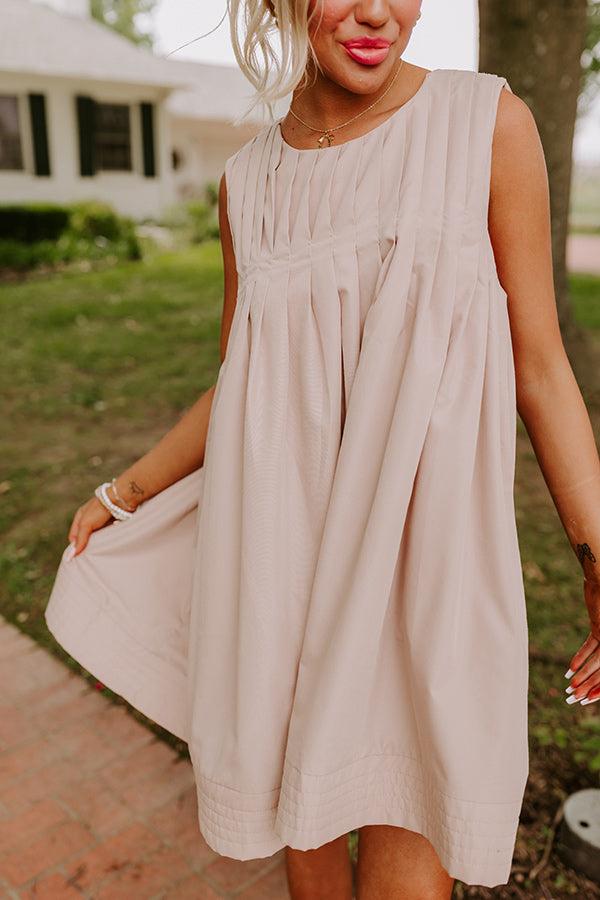 Happy Moment Mini Dress in Warm Taupe Product Image