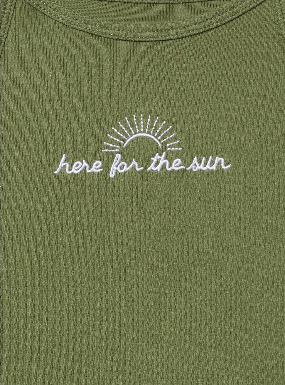 Here For The Sun Ribbed Goddess Tank Product Image