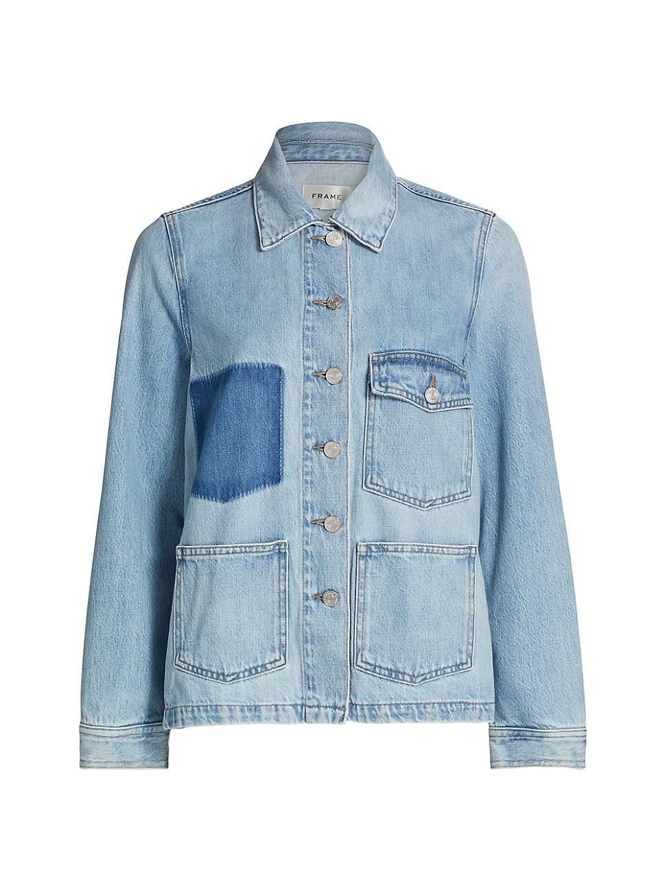 Womens Chore Denim Button-Front Shirt Jacket Product Image