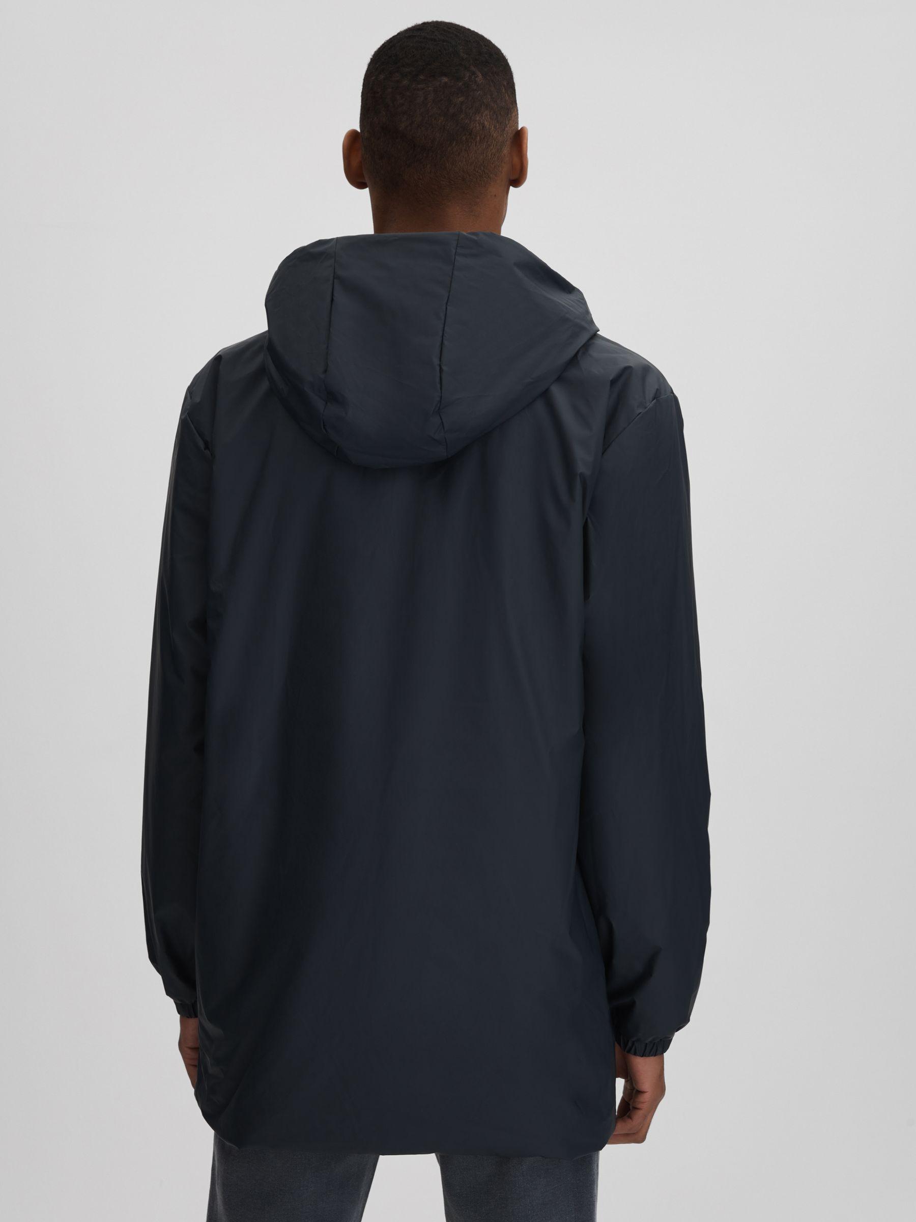 Rains Waterproof Long Jacket in Navy Product Image
