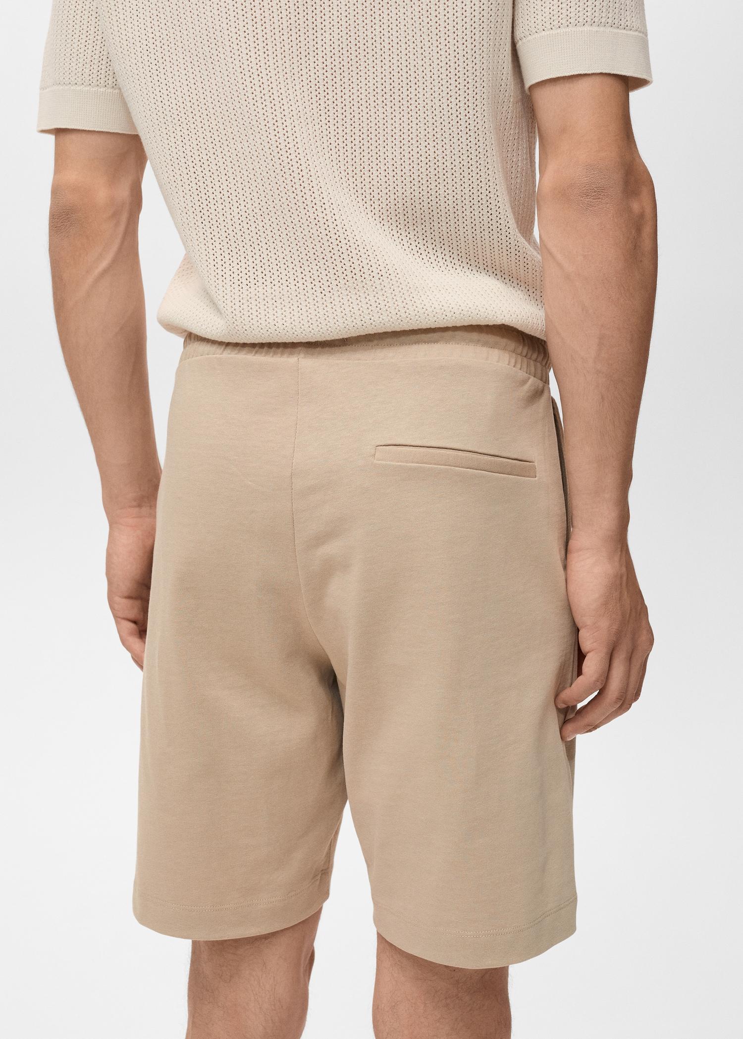 100% cotton bermuda shorts with drawstring - Men | MANGO USA Product Image