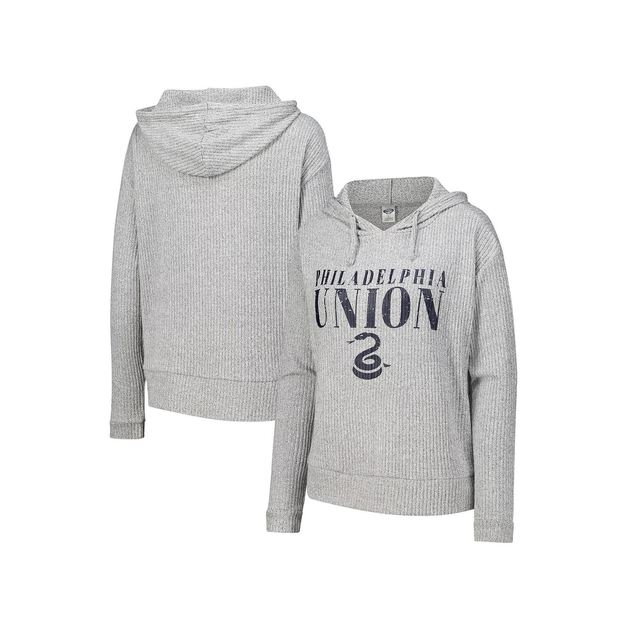Women's Concepts Sport Gray Philadelphia Union Juniper Long Sleeve Hoodie T-Shirt,  Product Image