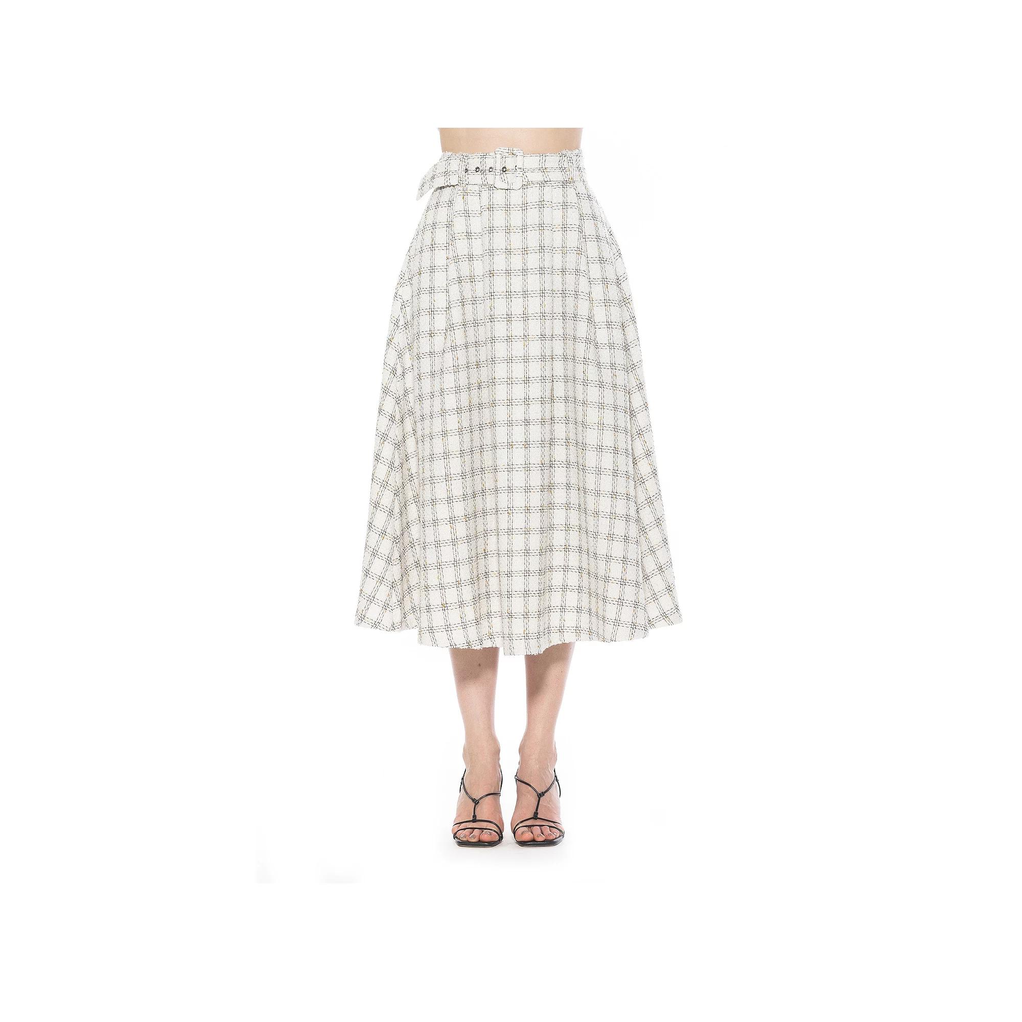 Women's ALEXIA ADMOR Eline Tweed A-Line Skirt With Removable Belt,  Product Image