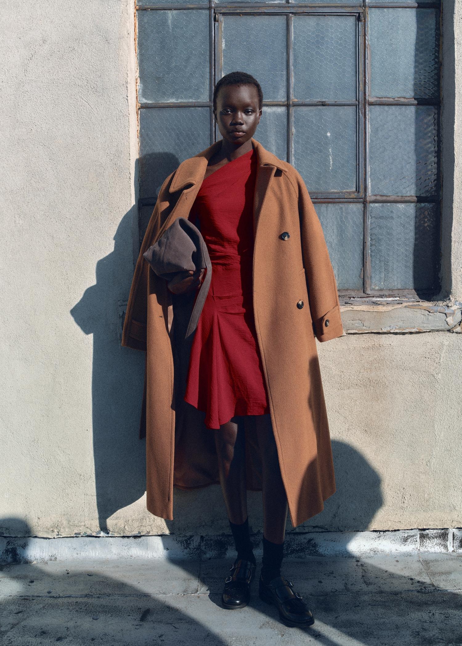 Asymmetric draped gown - Women | MANGO USA Product Image