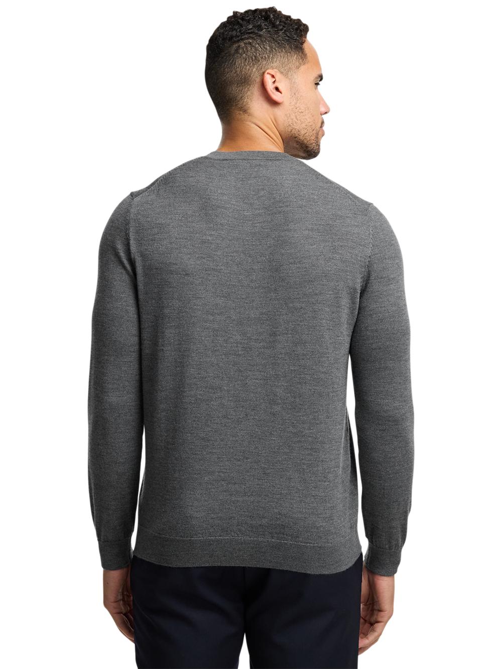 Merino Wool V-neck Sweater - Grey Product Image