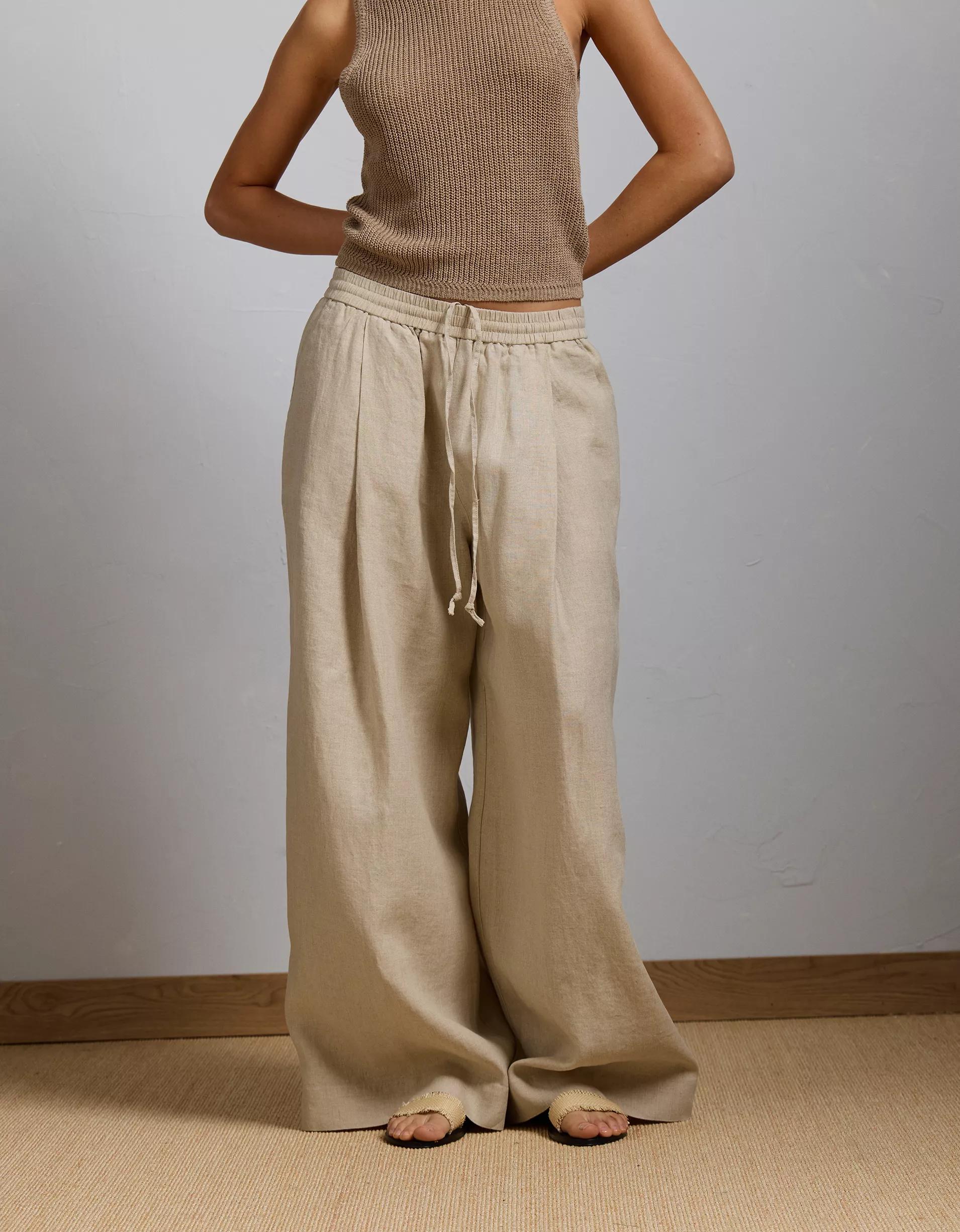 AE77 Premium Pull-On Linen Pant Product Image