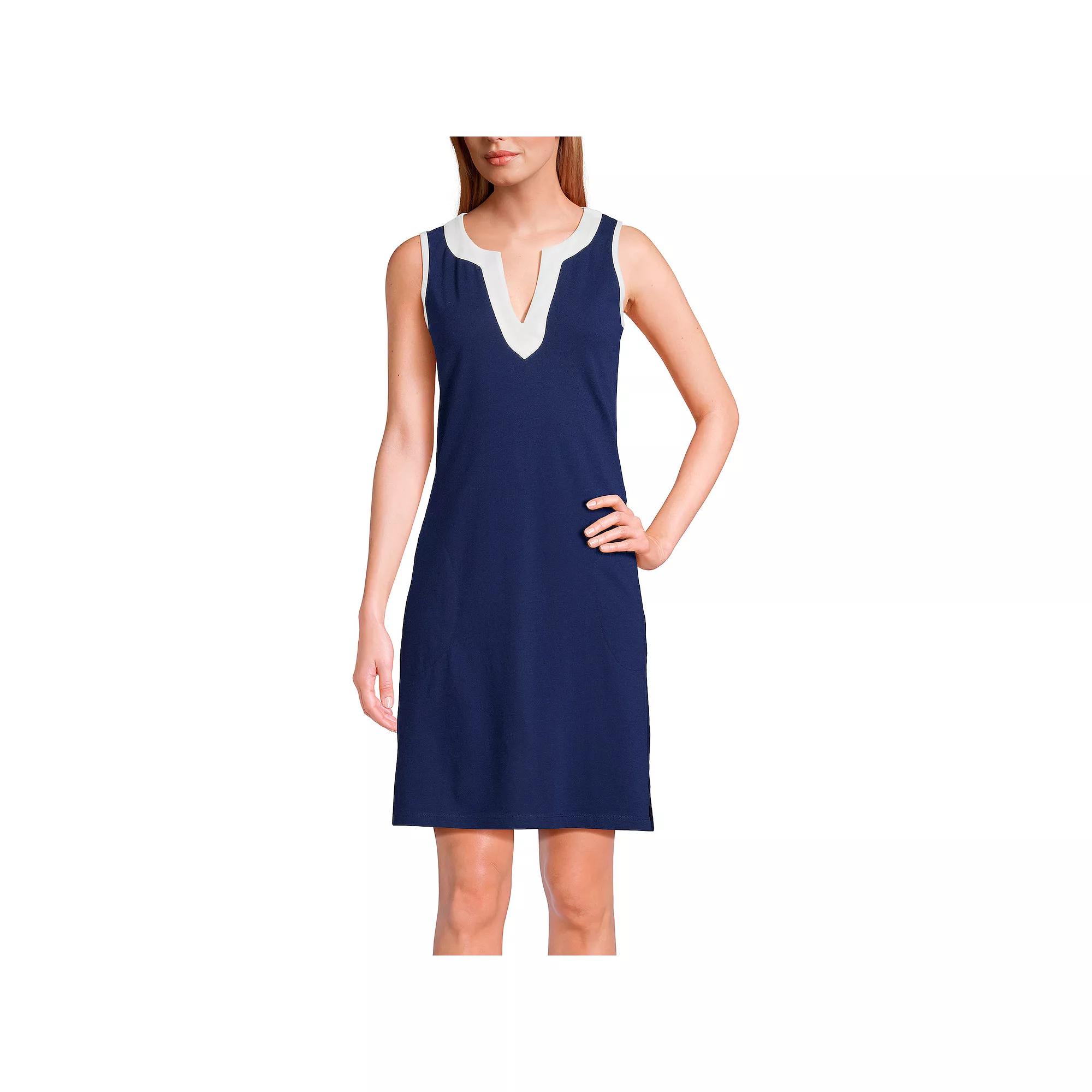 Women's Lands' End Splitneck Swim Cover-Up Dress,  Product Image