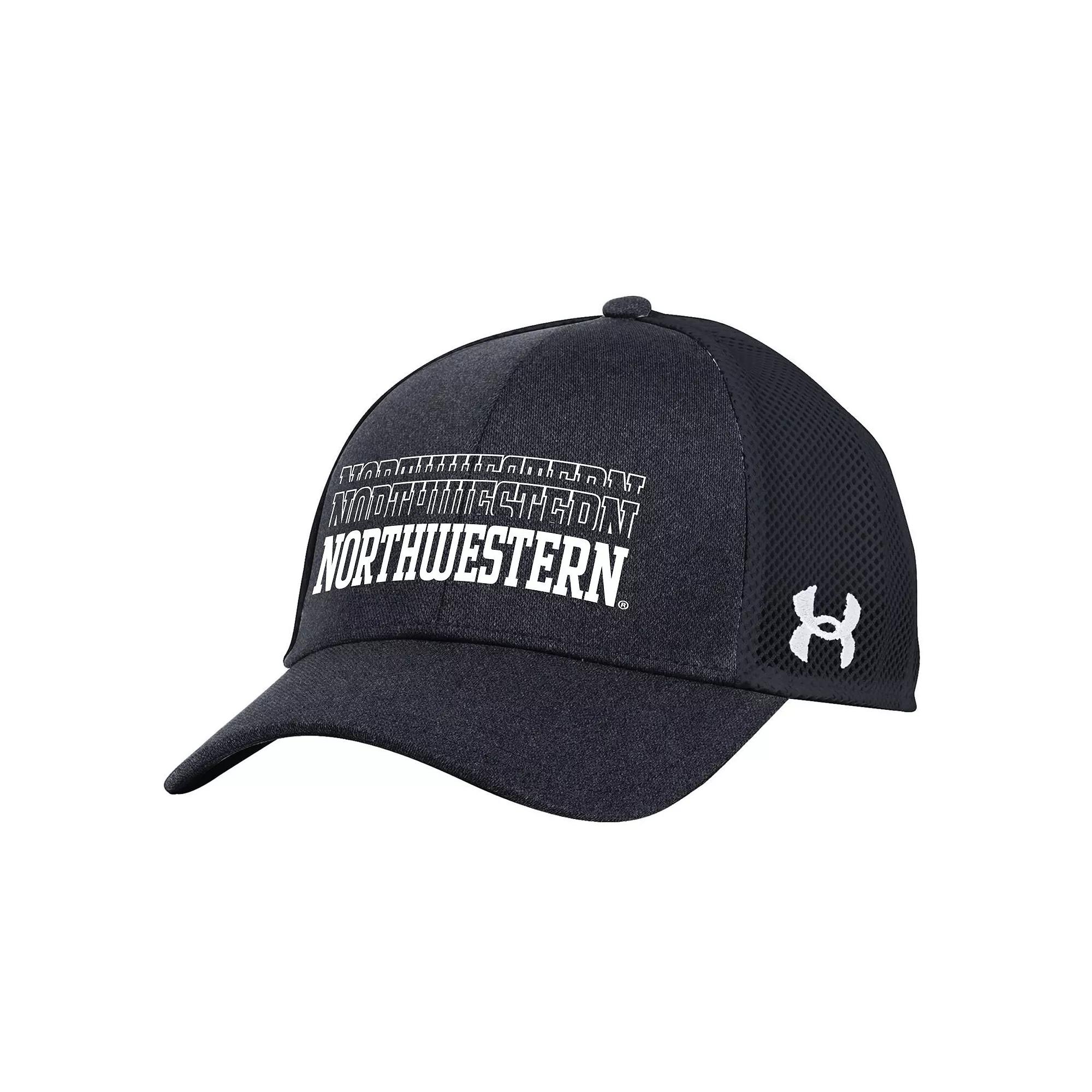 Men's Under Armour Black Northwestern Wildcats 2024 Sideline Blitzing Trucker Adjustable Hat Product Image