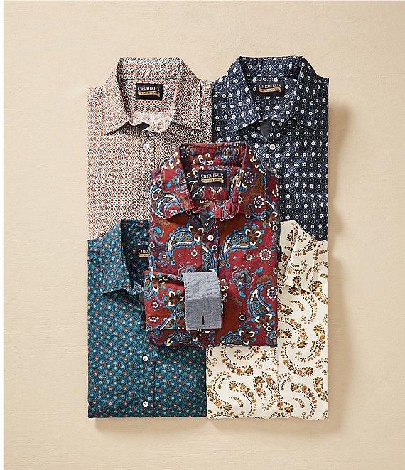 Cremieux Big & Tall Premium Denim Paisley Stretch Long Sleeve Woven Shirt Product Image