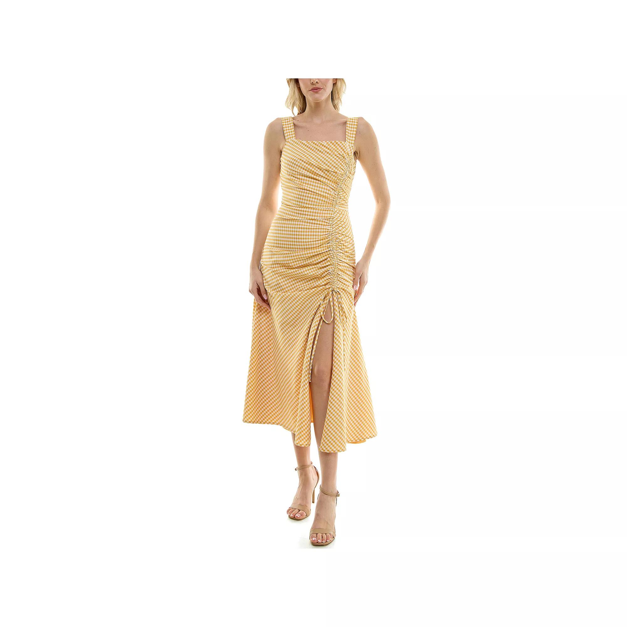 Women's Taylor Squareneck Side-Rouched Midi Dress,  Product Image