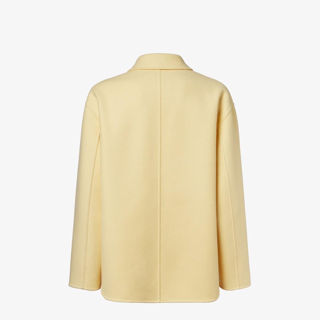 CoatLight yellow wool pea coat Product Image