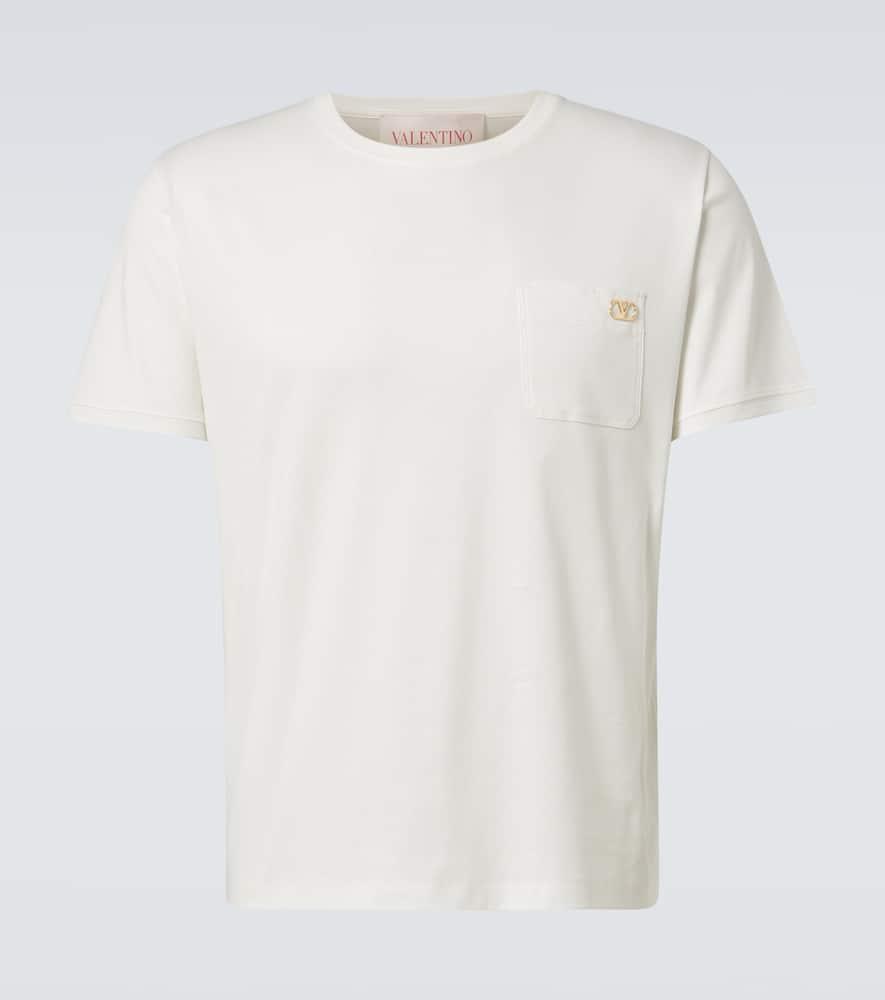 VALENTINO T-shirt Vlogo Signature Aus Baumwoll-jersey In Weiss Product Image