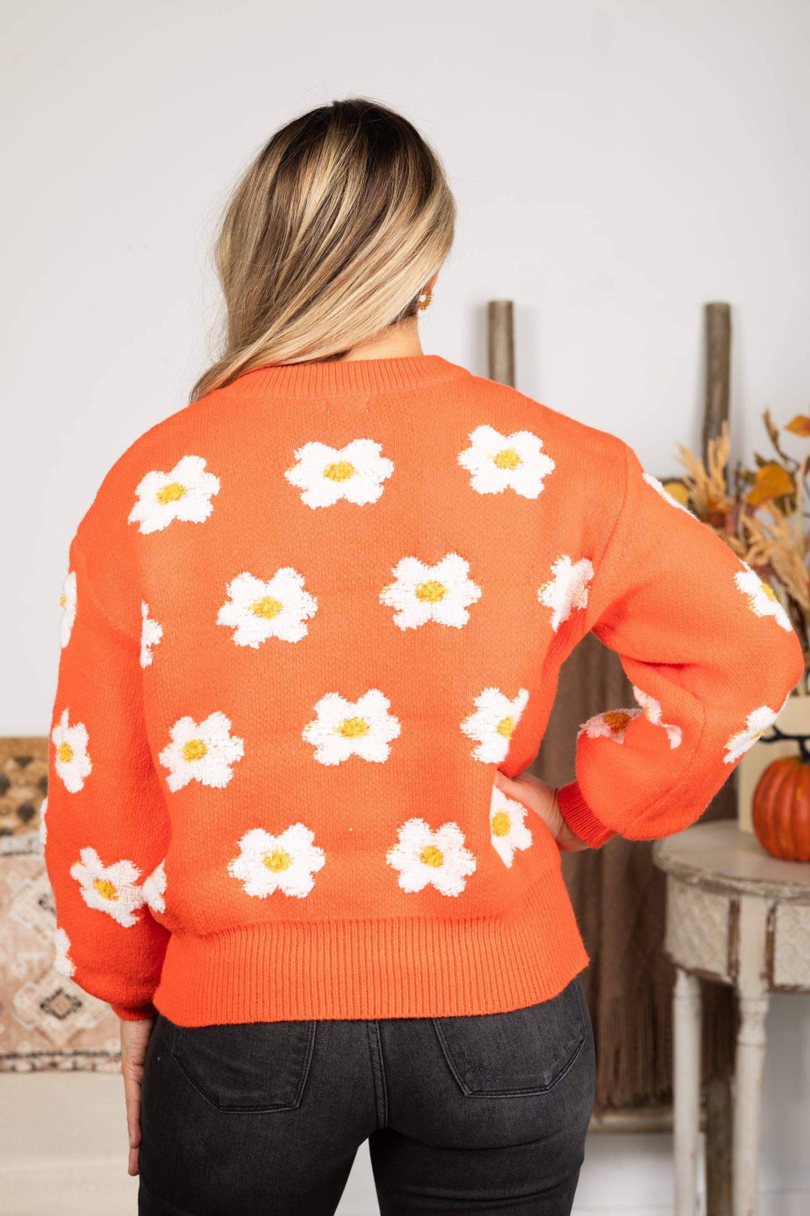 Oversize Daisy Floral Pattern Sweater Product Image