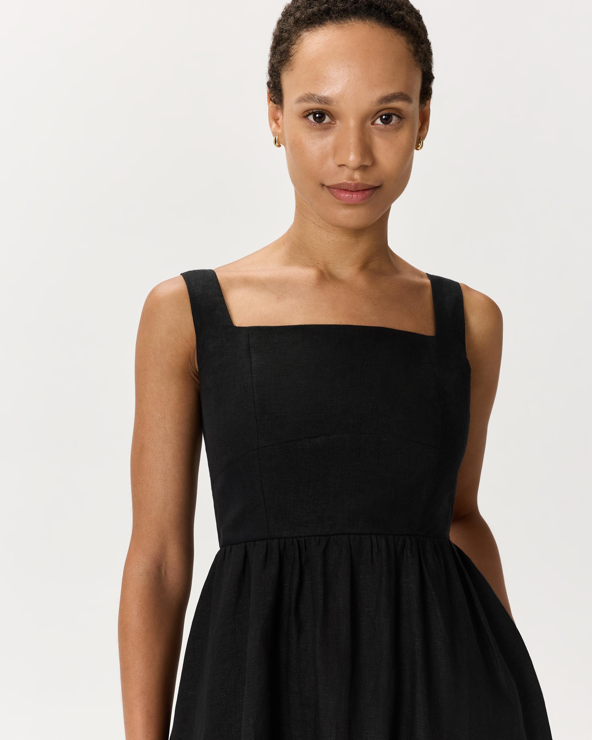 Quince | Women's 100% European Linen Fit & Flare Midi Dress Size XL Product Image