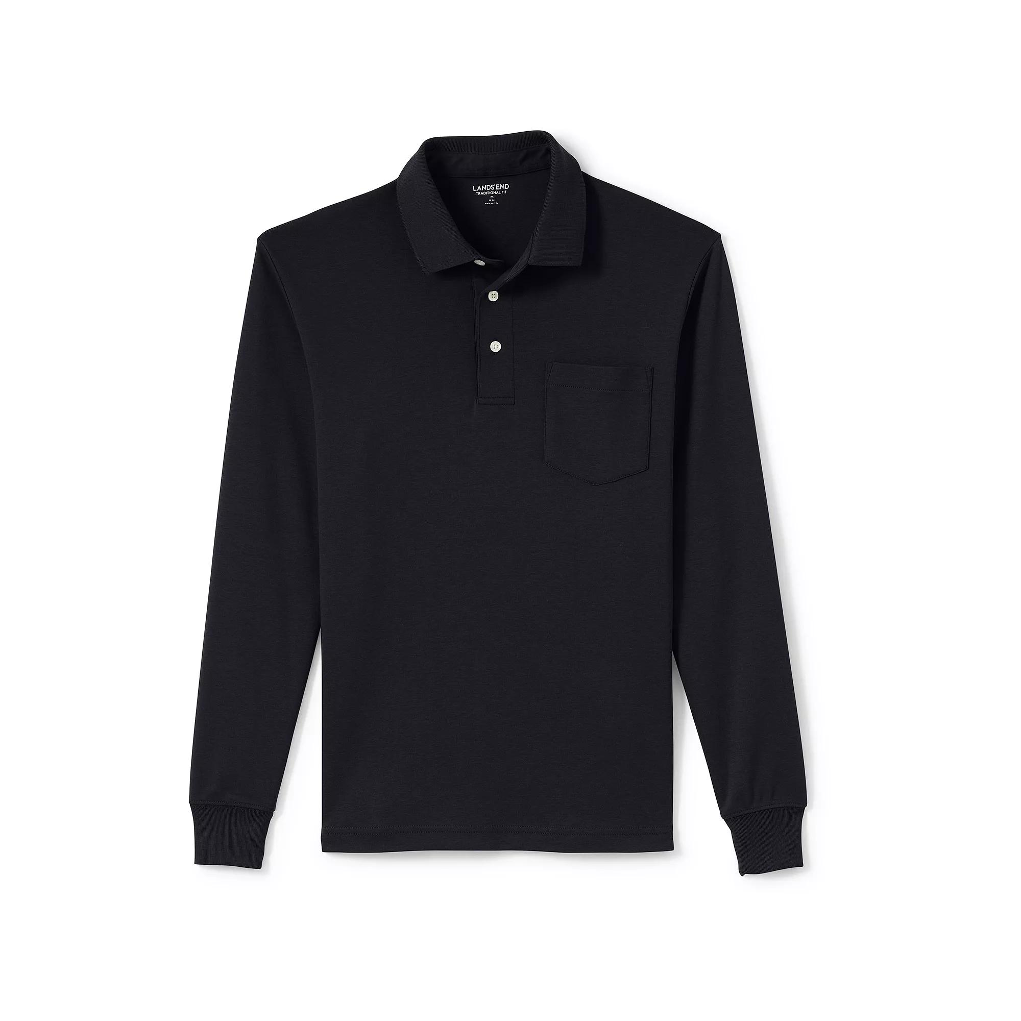 Men's Lands' End Classic-Fit Super Soft Supima Pocket Polo,  Product Image