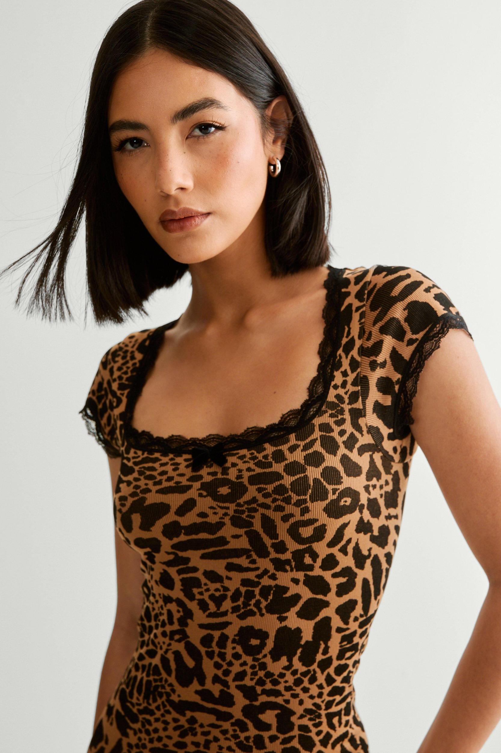 Seamless Leopard Print Mini Dress Product Image