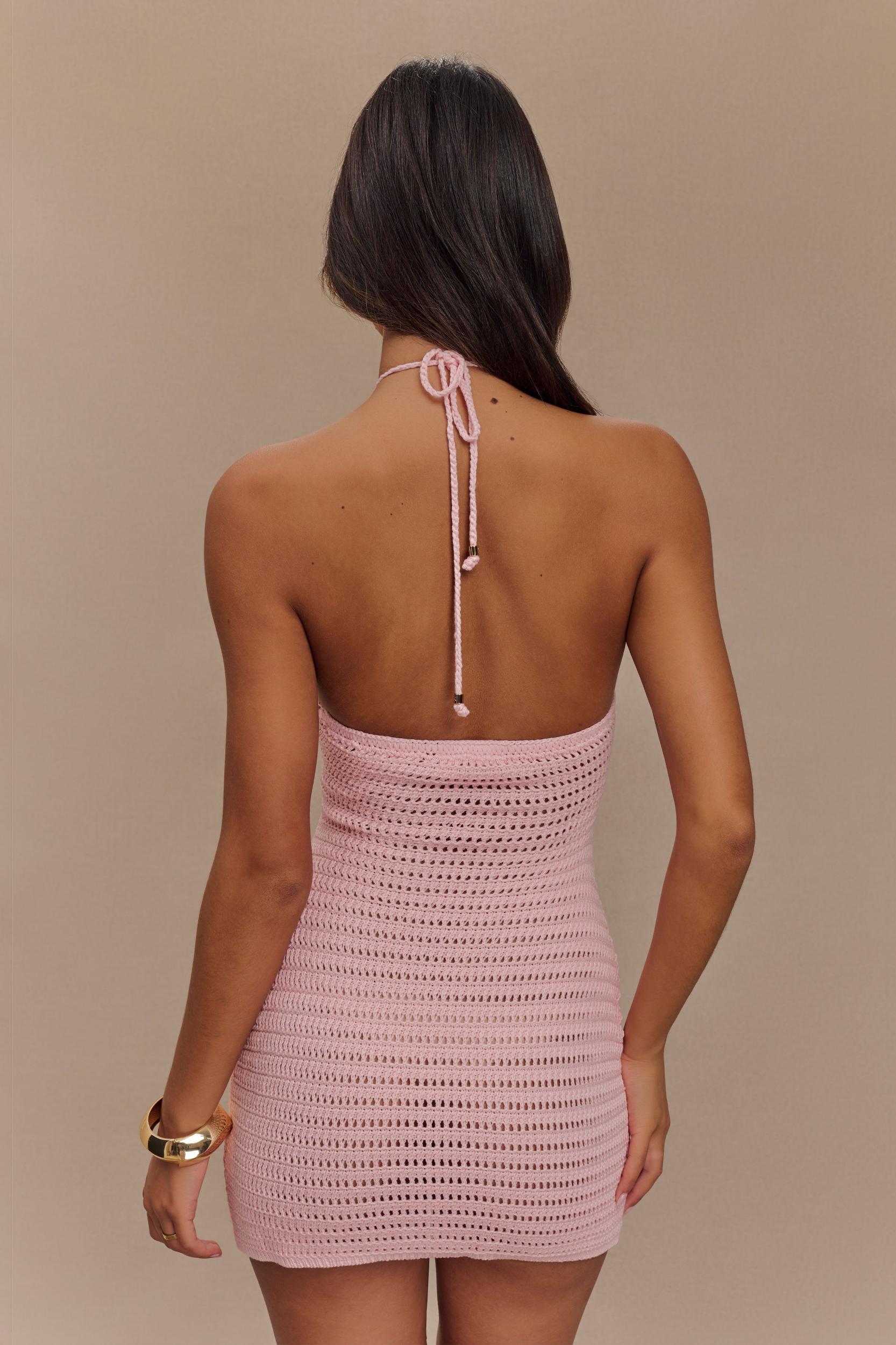 Kyla Floral Crochet Mini Dress - Pink Product Image
