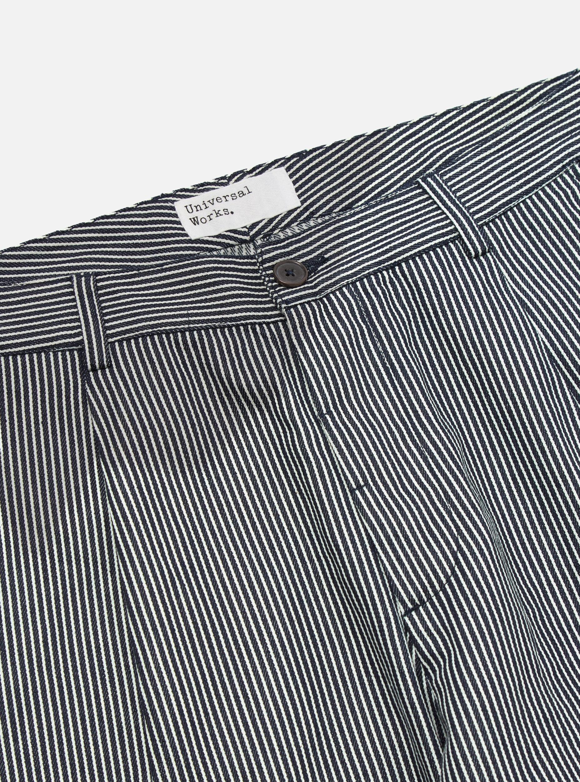 Universal Works Duke Pant in Indigo Hickory Stripe Denim Product Image
