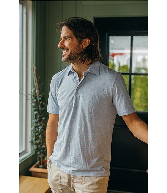Faherty Movement Stripe Stretch Short Sleeve Polo Shirt Product Image