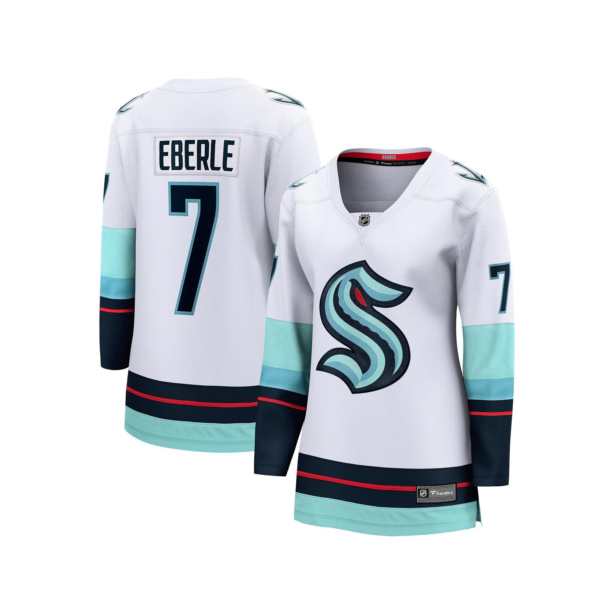 Women's Fanatics Branded Jordan Eberle White Seattle Kraken Away Premier Breakaway Player Jersey,  Product Image