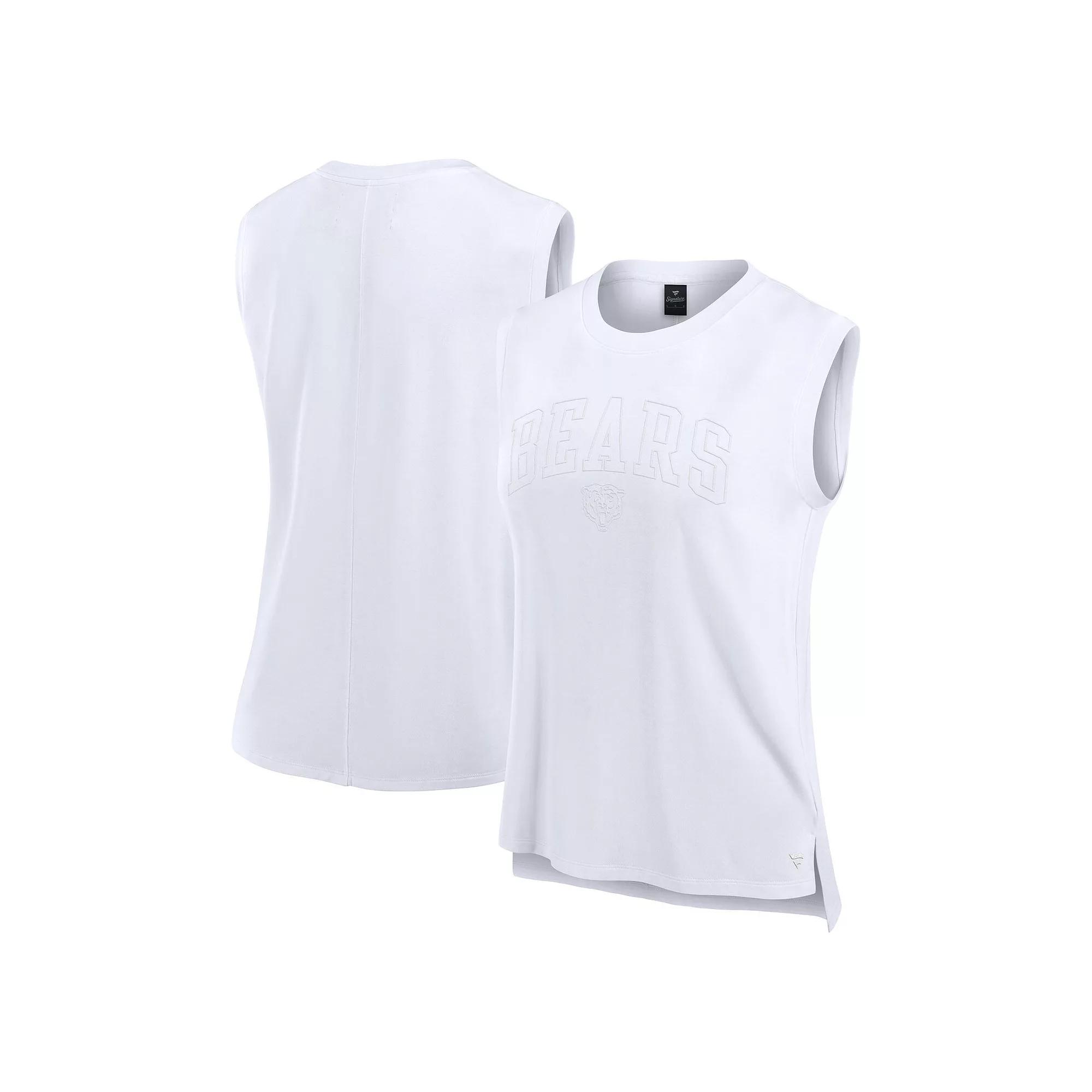 Women's Fanatics White Chicago Bears Studio Gym Tank Top,  Product Image
