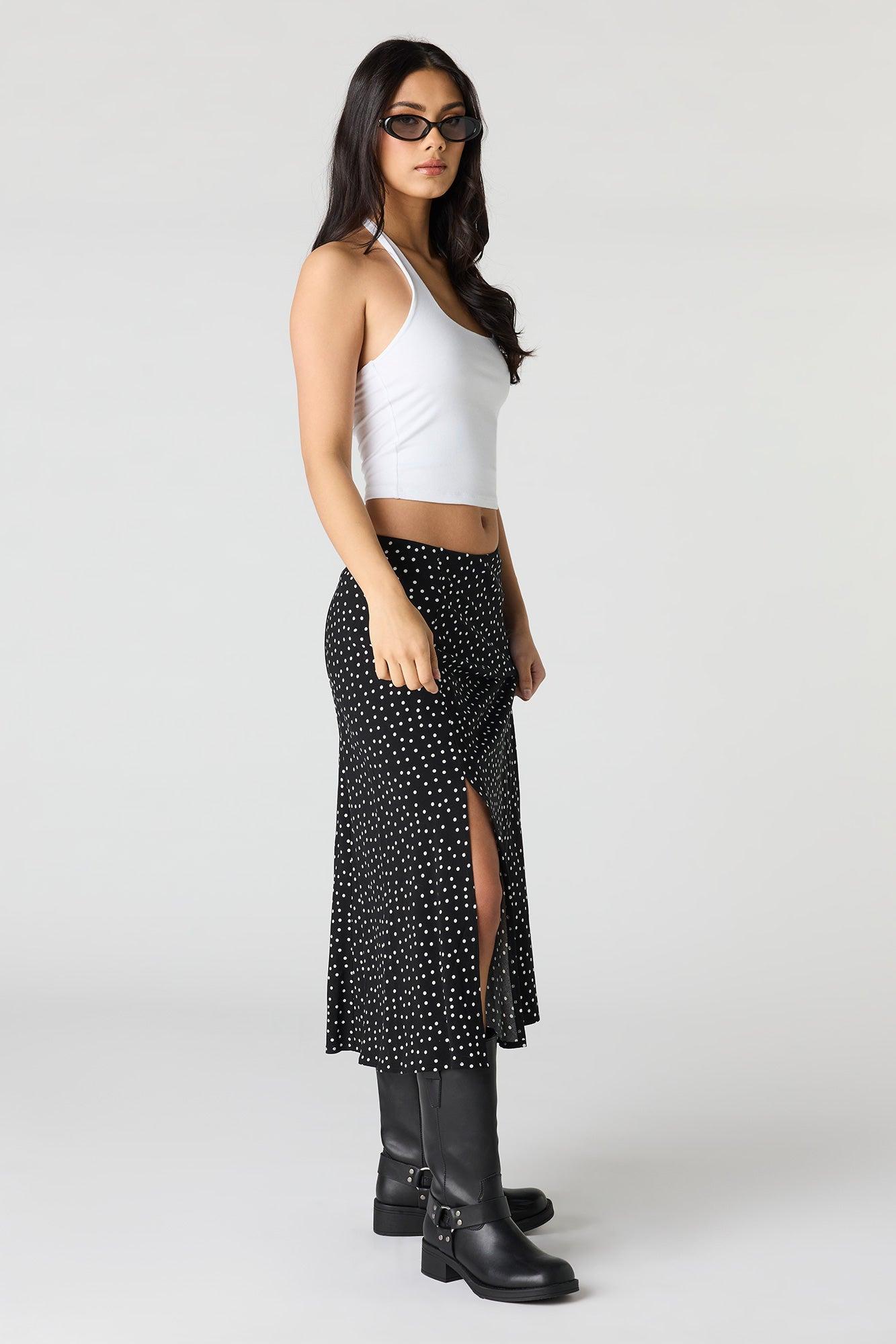 Floral Slit Midi Skirt Female Product Image