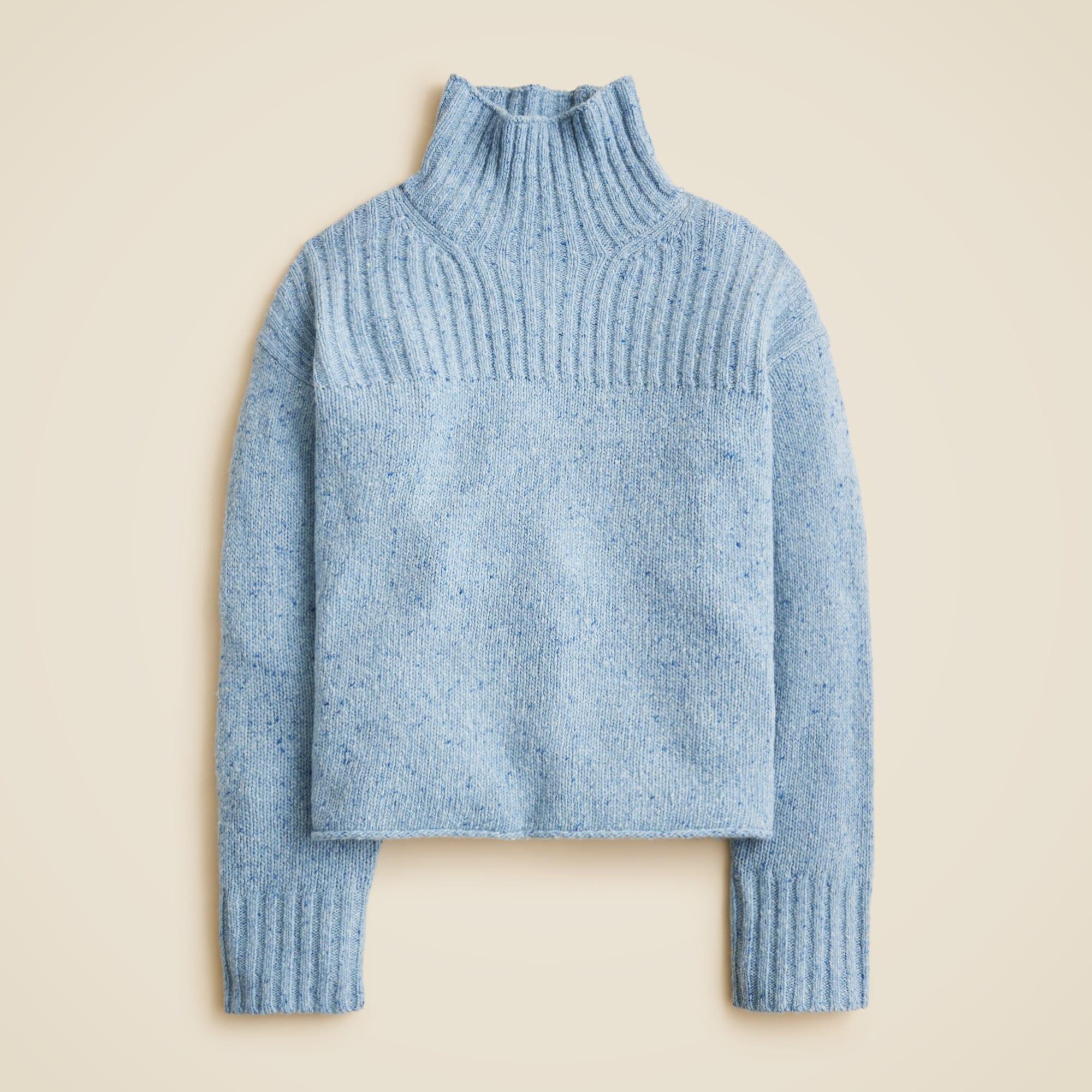 Ribbed turtleneck sweater in donegal wool blend Product Image