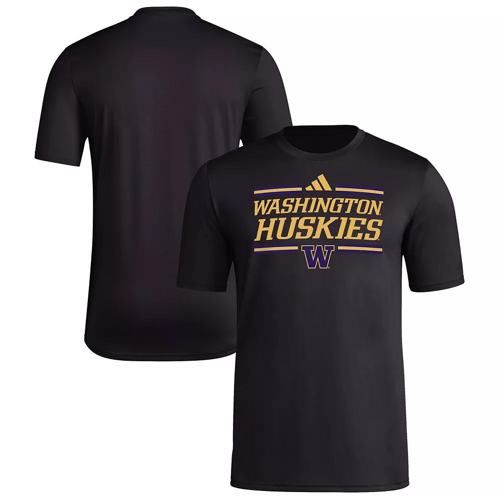 Men's adidas Black Washington Huskies Strategy Pre-Game T-Shirt, Size: Large Product Image