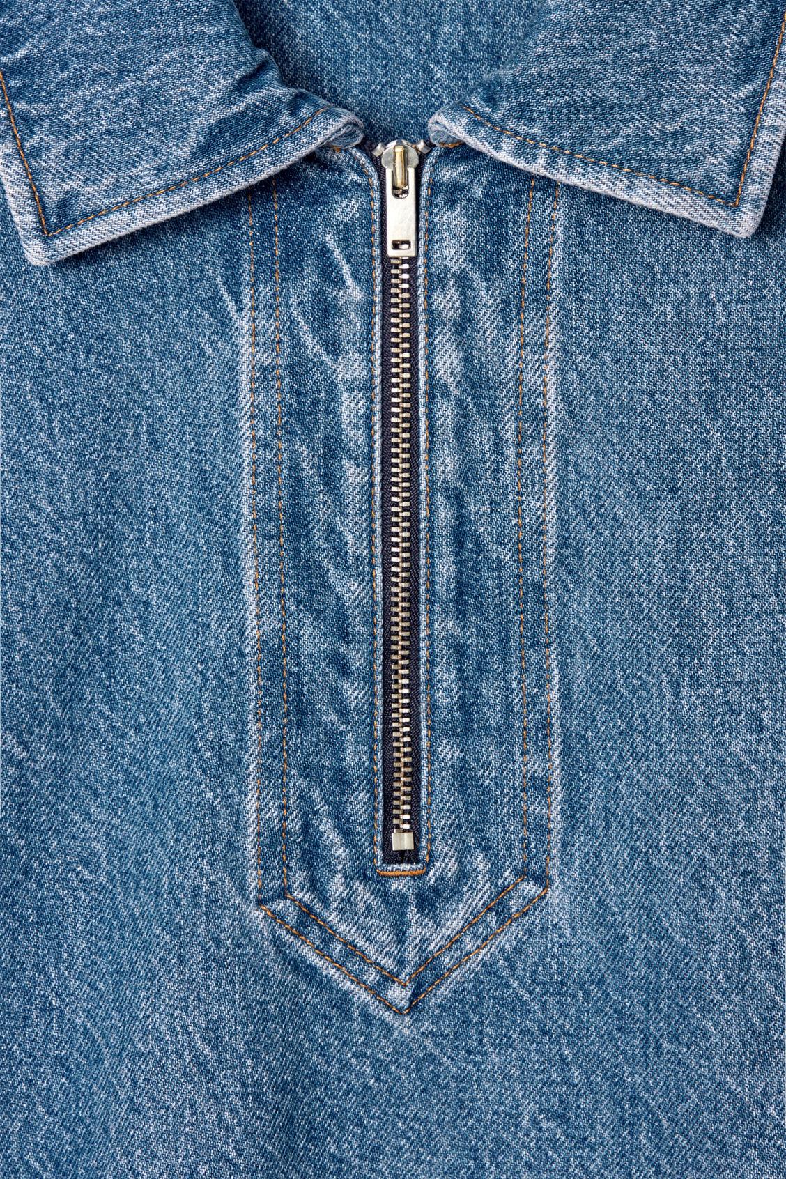 DENIM HALF-ZIP DRESS Product Image