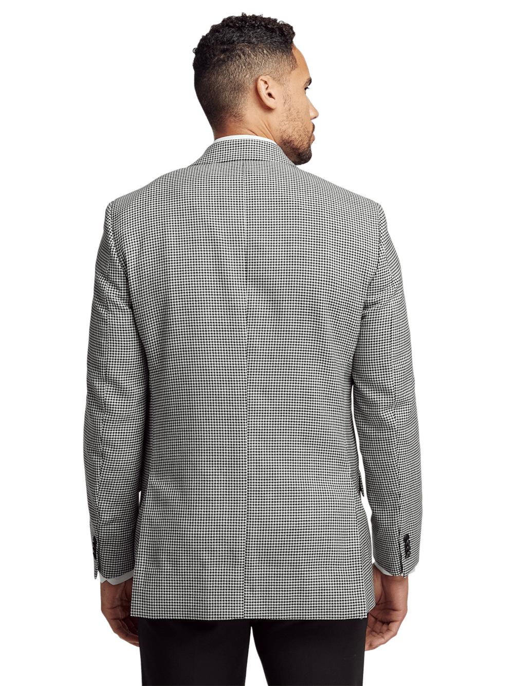 Wool Houndstooth Single Breasted Peak Lapel Sport Coat - Black/white Product Image