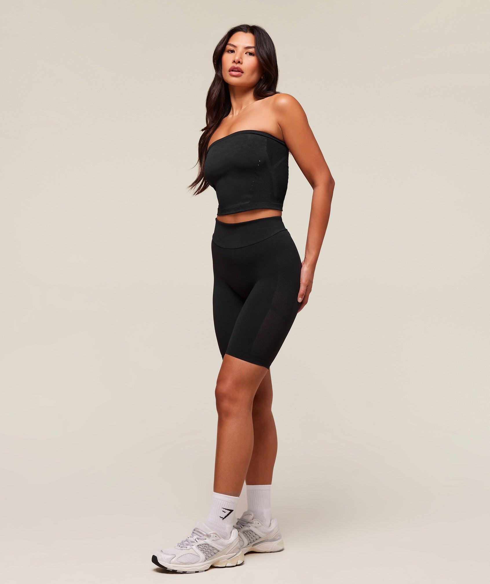 Gymshark everywear Warp Knit Cycling Shorts - Black Female Product Image
