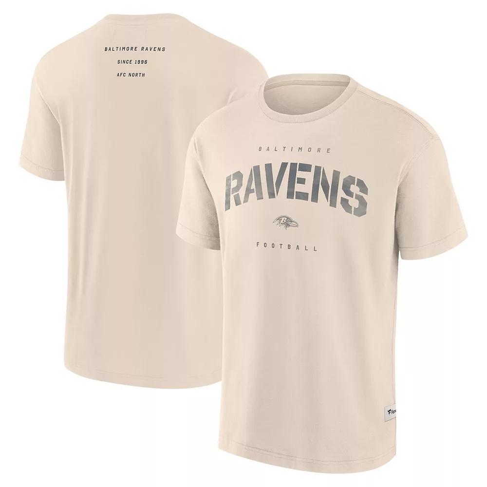 Men's Fanatics Cream Baltimore Ravens Elements Weathered Tonal Future Ground T-Shirt,  Product Image