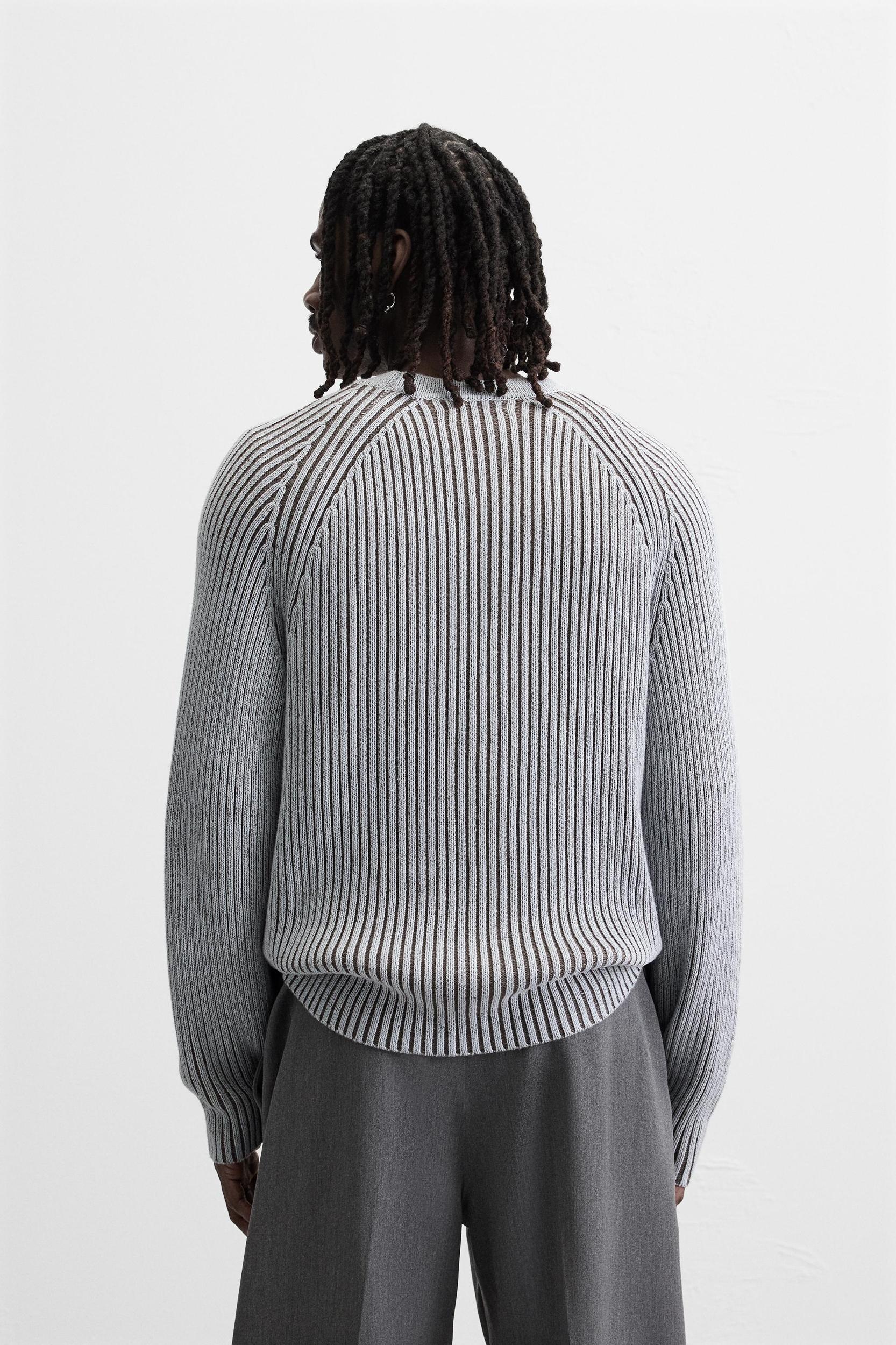 CONTRAST RIBBED CARDIGAN Product Image