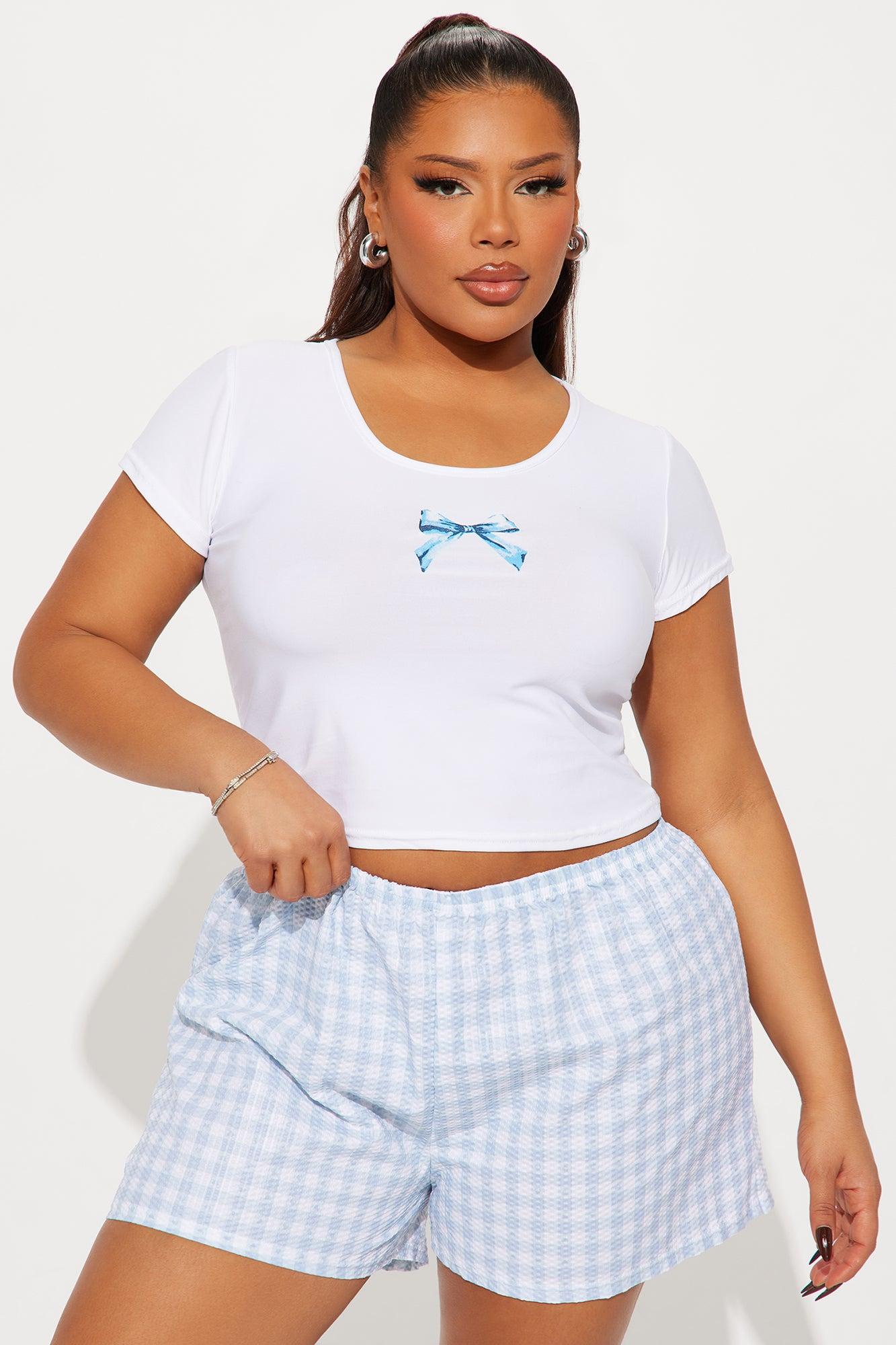 Cutest Dreams Poplin PJ Short Set - Light Blue Product Image