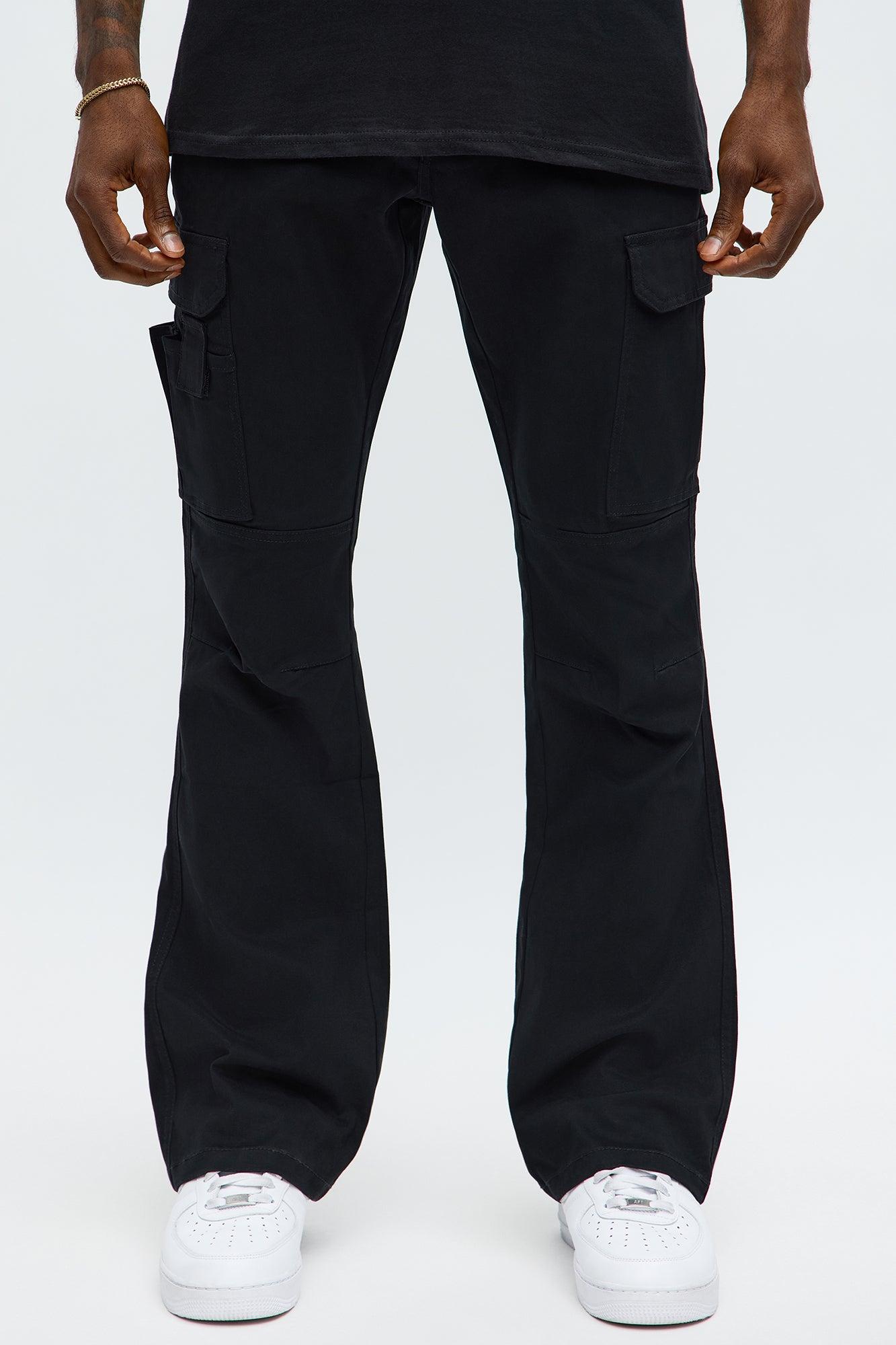 Stacked Slim Flare Kryptonite Cargo Pants - Black Male Product Image