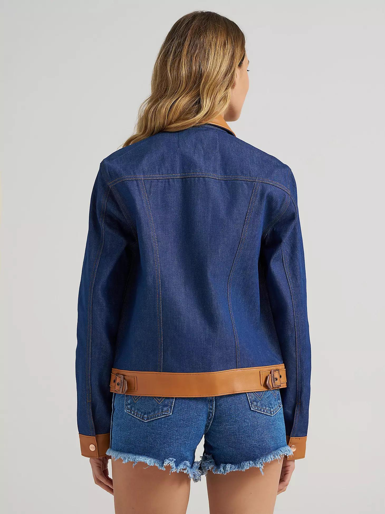 Dr. Scholl's x Wrangler Denim Leather Trim Jacket | Women's JACKETS & OUTERWEAR | Wrangler® Product Image