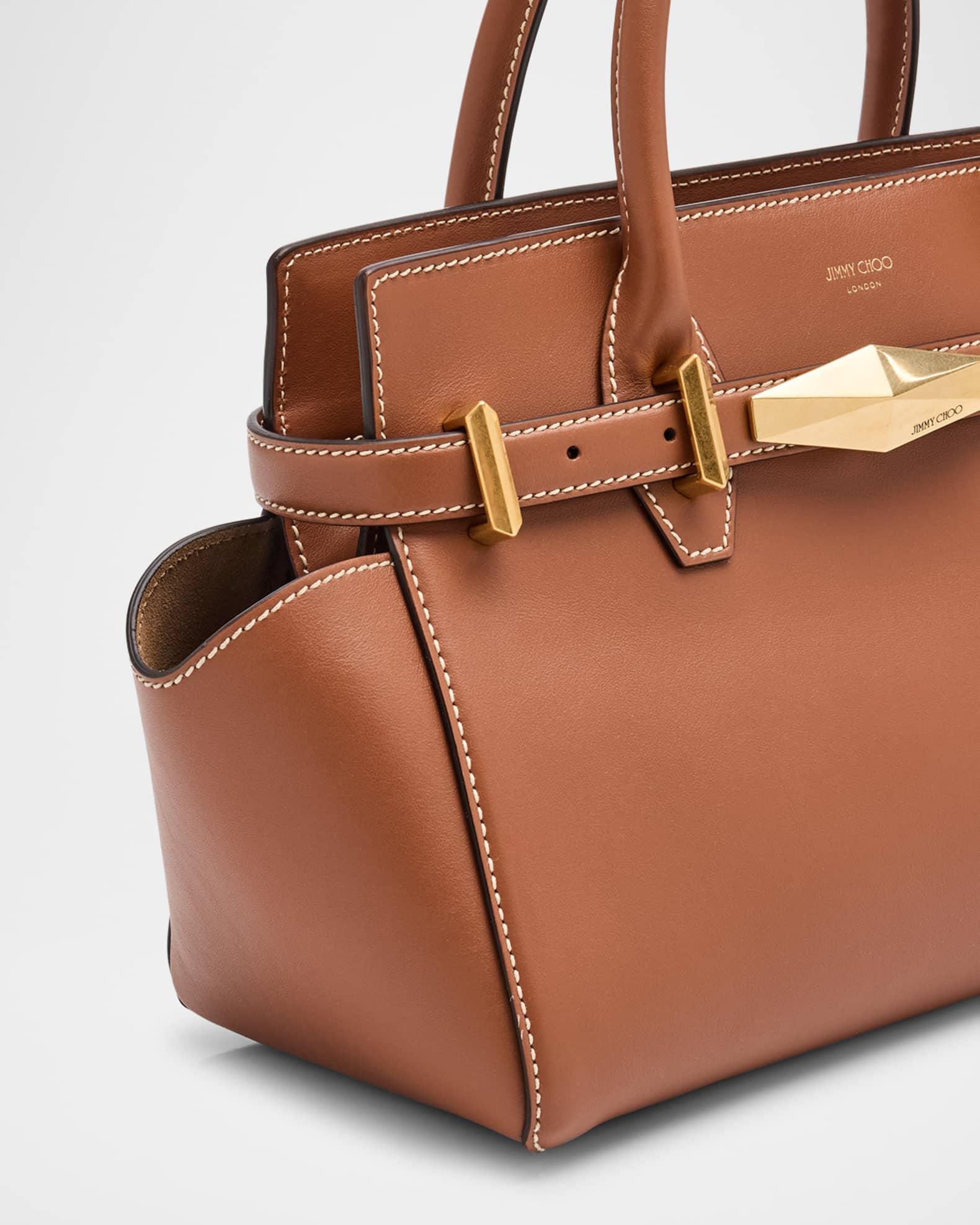 Small Diamond Belted Leather Top-Handle Bag Product Image