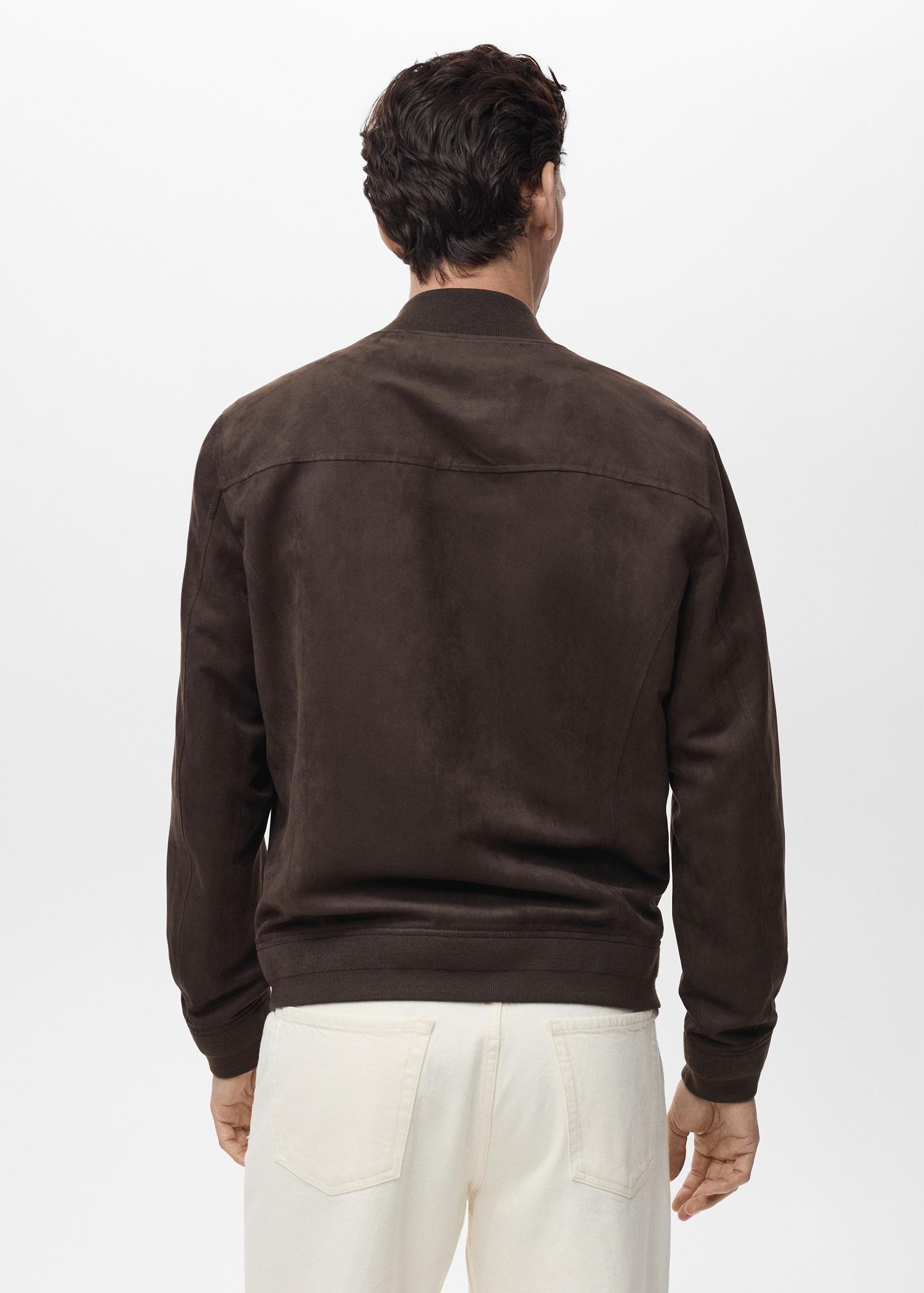 Suede-effect bomber jacket - Men | MANGO USA Product Image