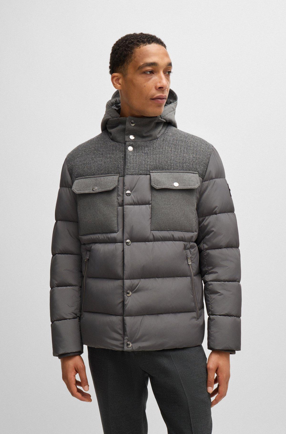 Water-repellent regular-fit jacket in mixed materials Product Image