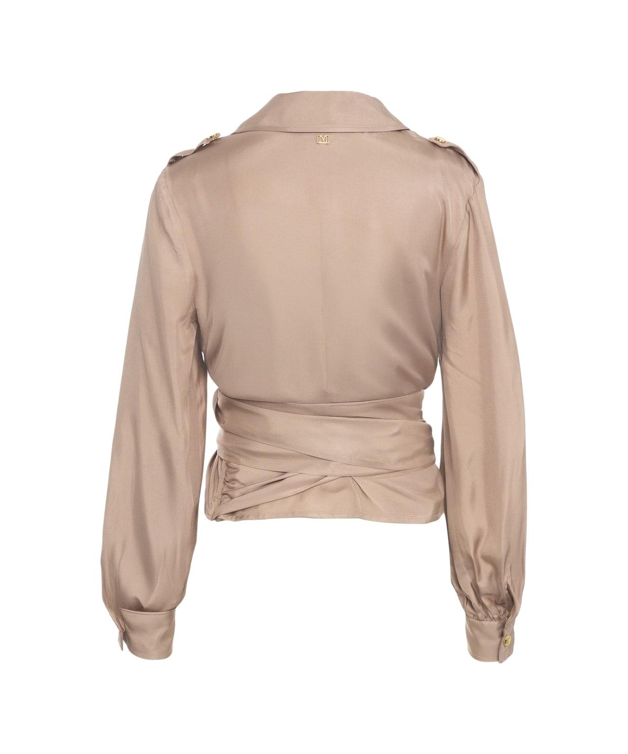 Wrap blouse with waistband Product Image