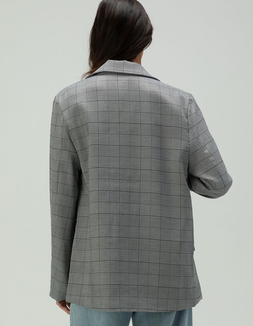 RSQ Womens Plaid Blazer - BLK/WHT Product Image