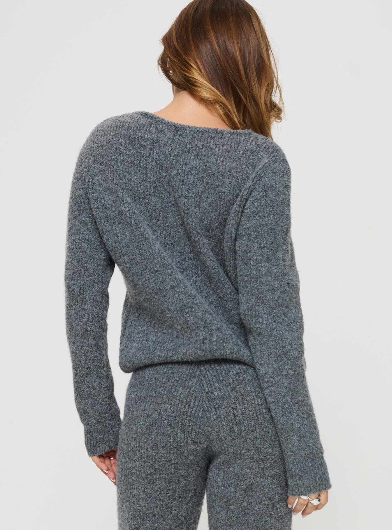 Abrams Rib Knit Crew Sweater Charcoal Marle Product Image