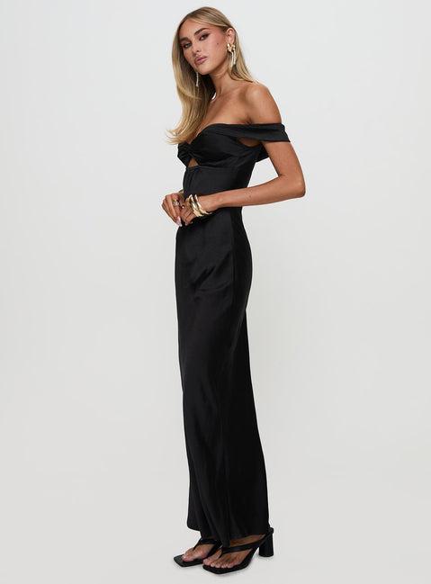 Rava Off The Shoulder Maxi Dress Black Product Image