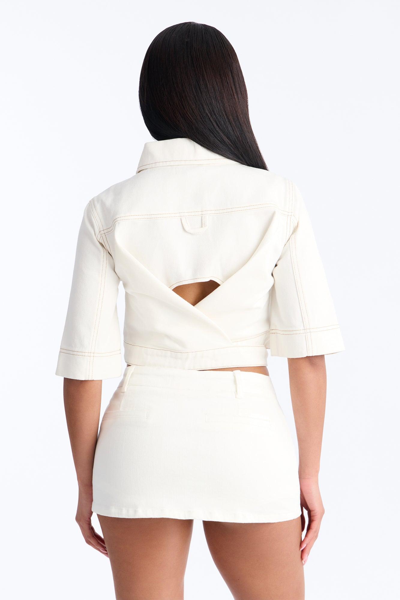 Ridin' Around Denim Top - White Female Product Image
