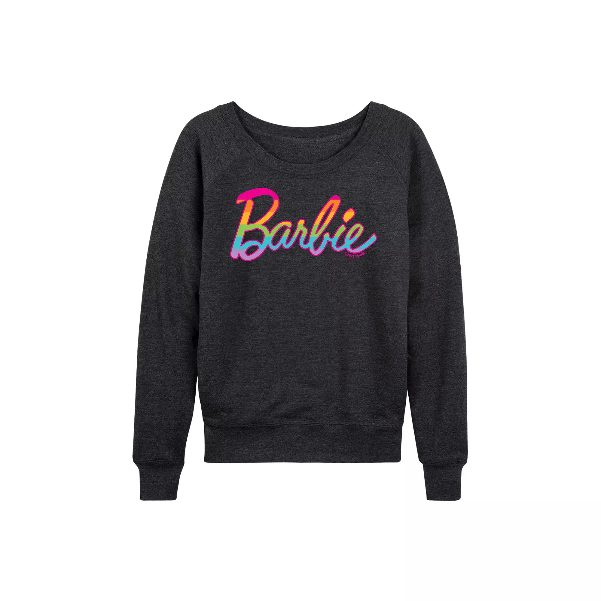 Women's Barbie® Pride Rainbow Fill French Terry Long Sleeve Tee, Girl's,  Product Image