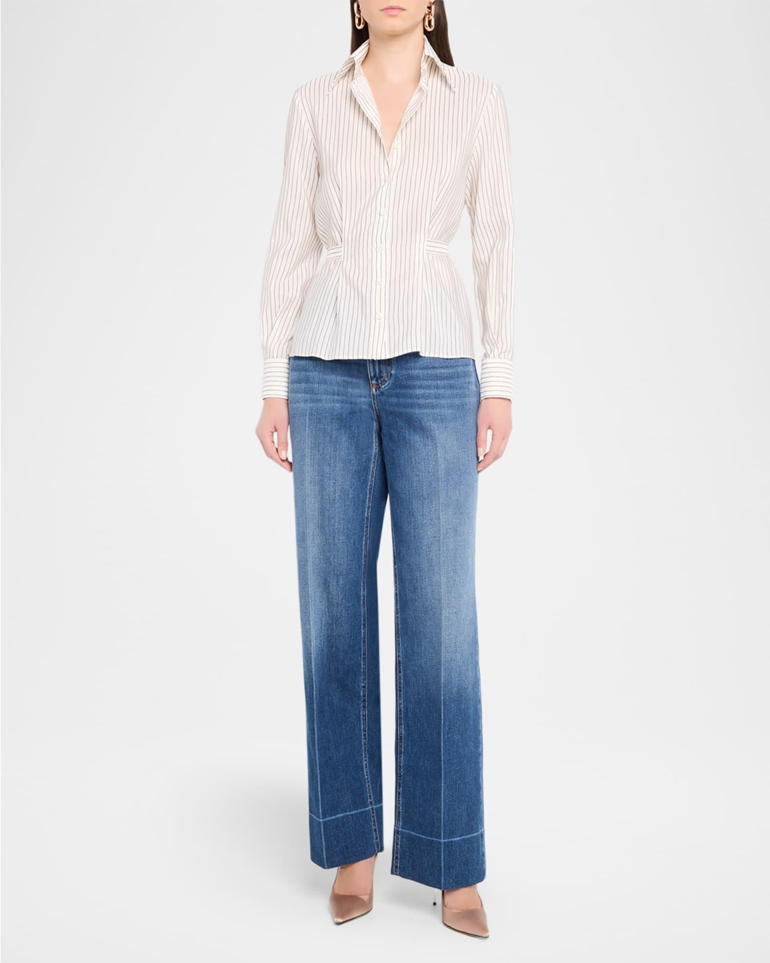 Pinstripe Tie-Waist Shirt Product Image