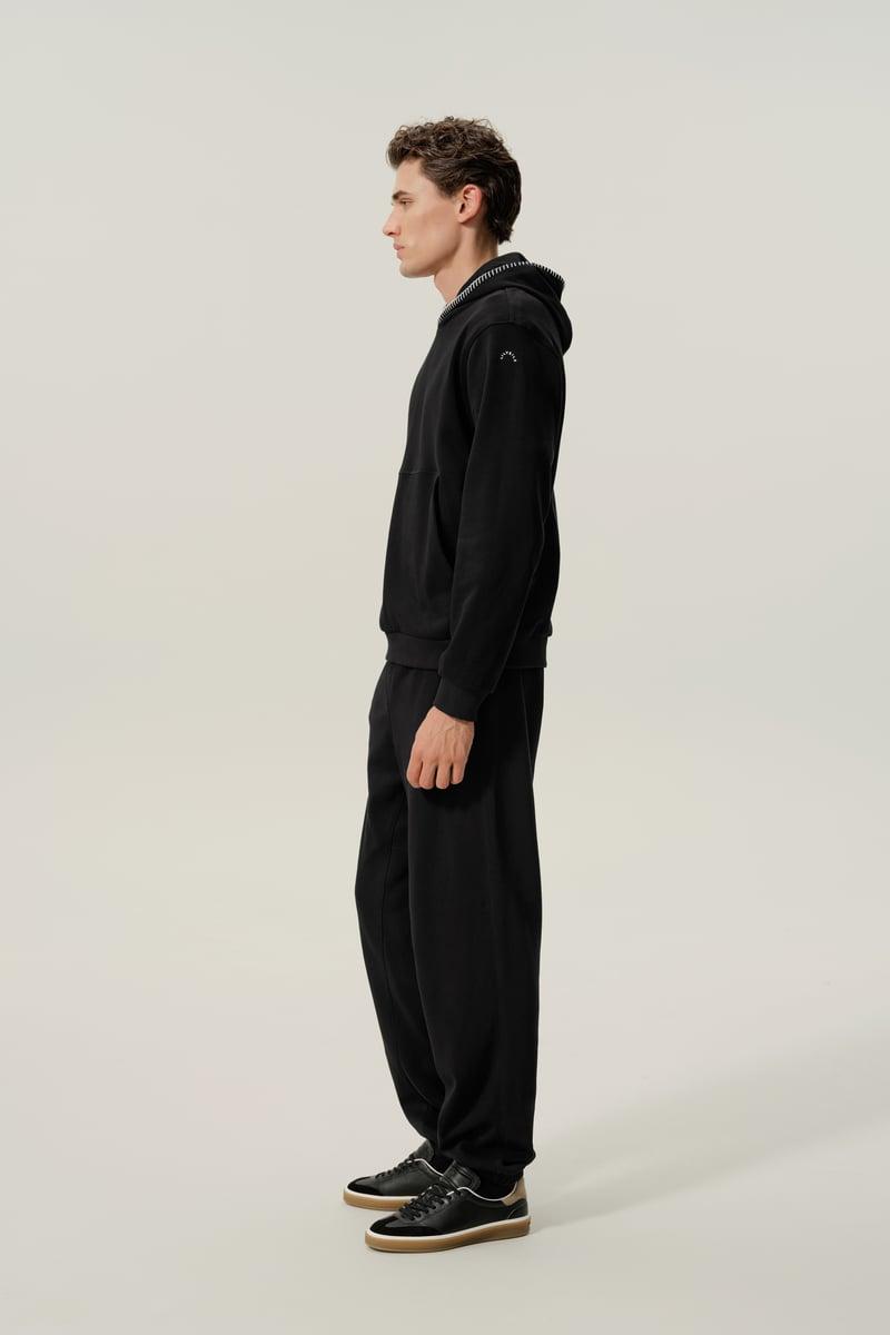 LILYSILK Men's SILKERRY Silk-Cotton Heavyweight Pullover Hoodie Black M Product Image