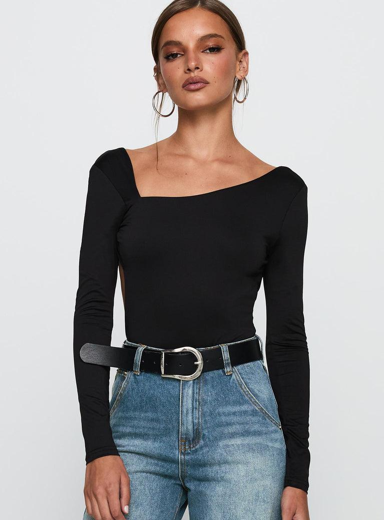 Look This Good Backless Bodysuit Black Product Image