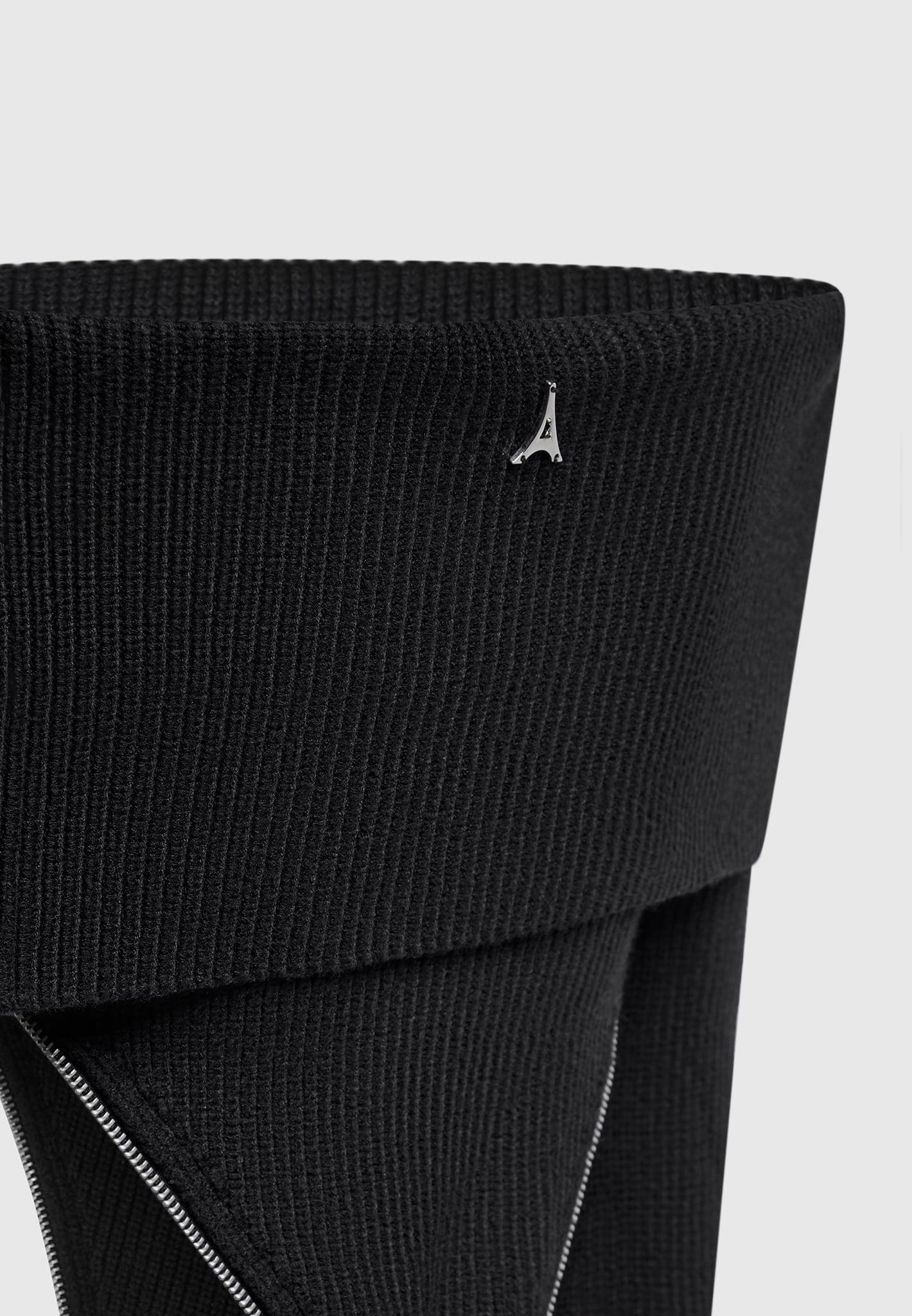 Zip Detail Knit Bandeau Top - Black Female Product Image